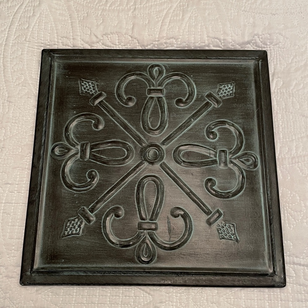 Southern Living at Home PATINA Square Metal Wall Art Tile Diagonal or Horizontal - Picture 9 of 10